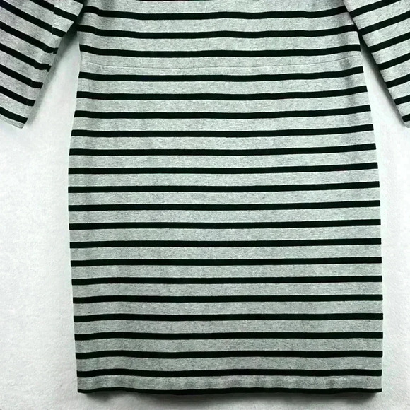 Old Navy Women’s Dress Size XL Gray/Black Stripe Cotton/Spandex Knit 3/4 Sleeves - Picture 4 of 10